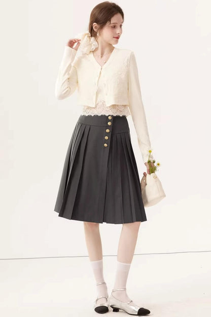 Lace Patchwork Camisole Cardigan Set