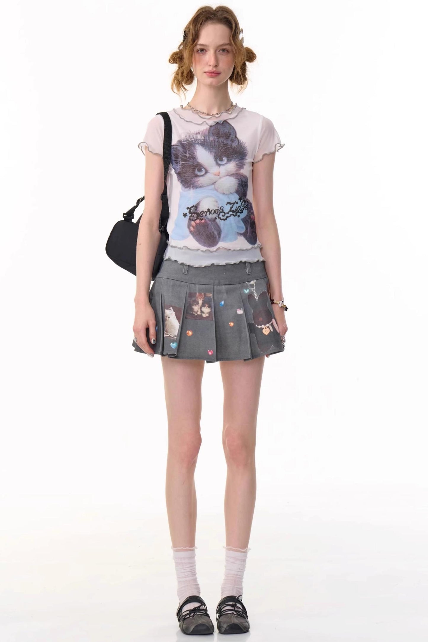 Animal Pleated Skirt