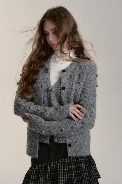 VIAPITTI Heavy Industries Thickened Sweater Cardigan + Vest Two-Piece Women's Autumn and Winter New Wool Fashion Suit