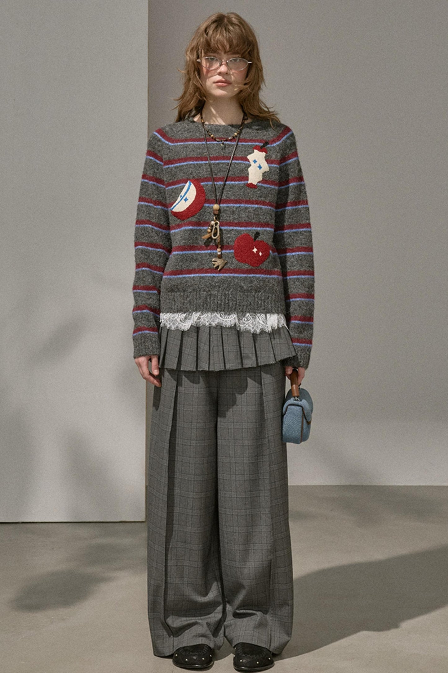 Apple Striped Crew Neck Top