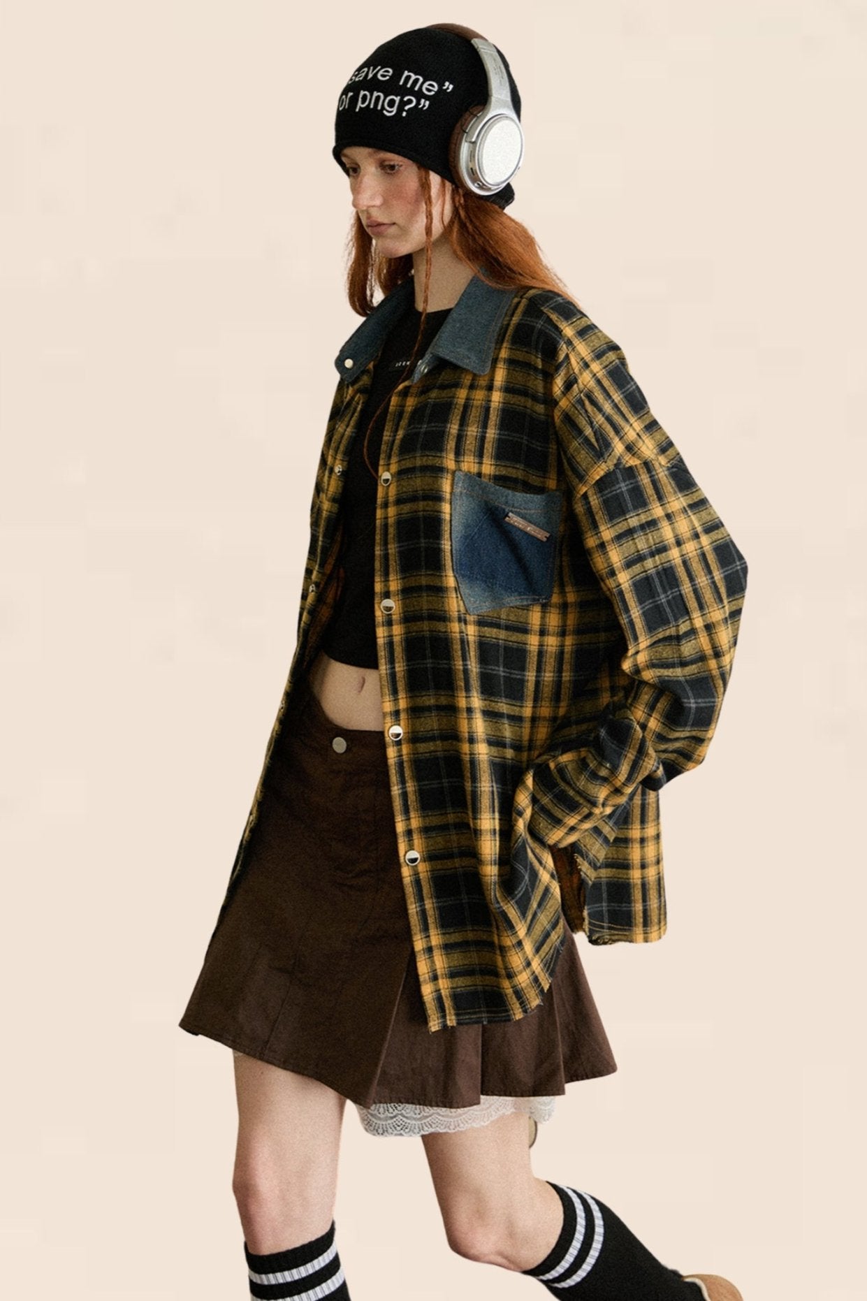 American Vintage Plaid Frayed Shirt