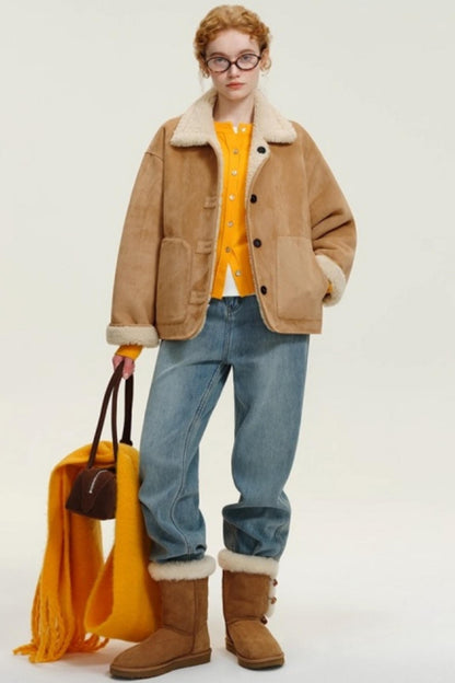 Reversible Suede Shearling Coat