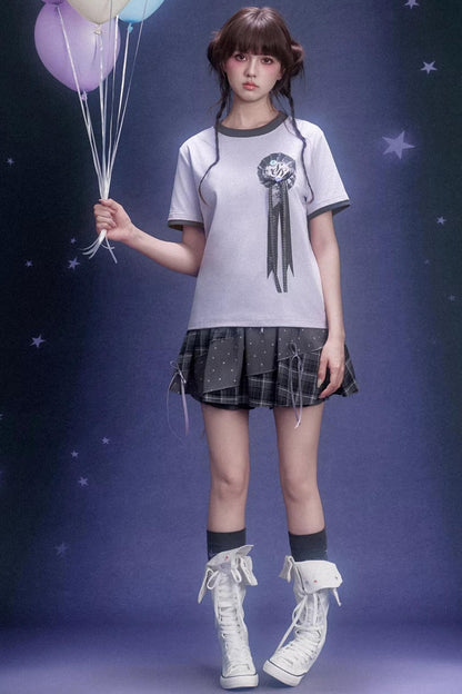 Gray Plaid Pumpkin Pants Skirt