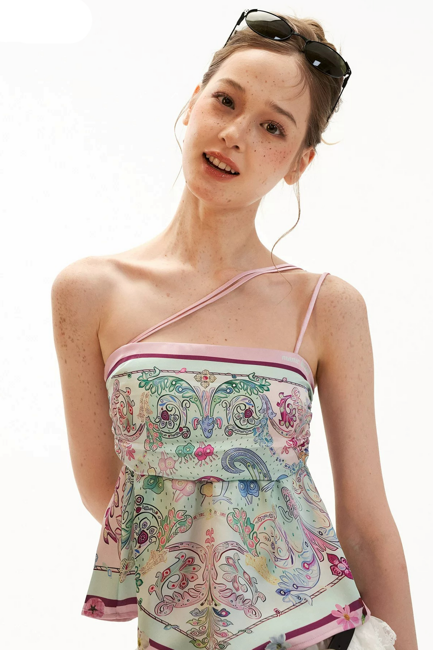 Floral Silk Irregular Camisole