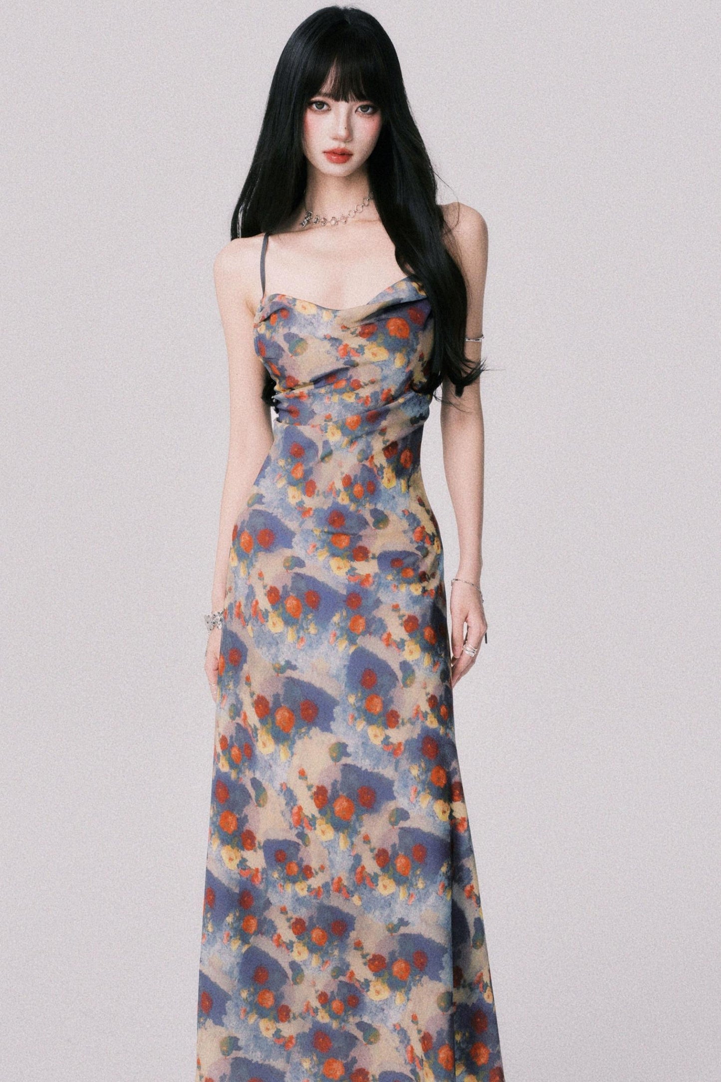 French Garden Halter Swing Dress