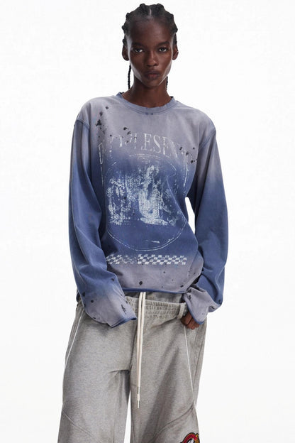 Vintage Gradient Pullover Sweatshirt