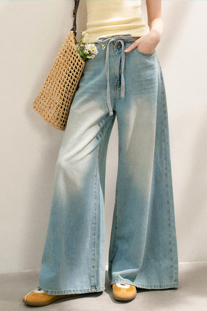 French Blue Wide-Leg Jeans