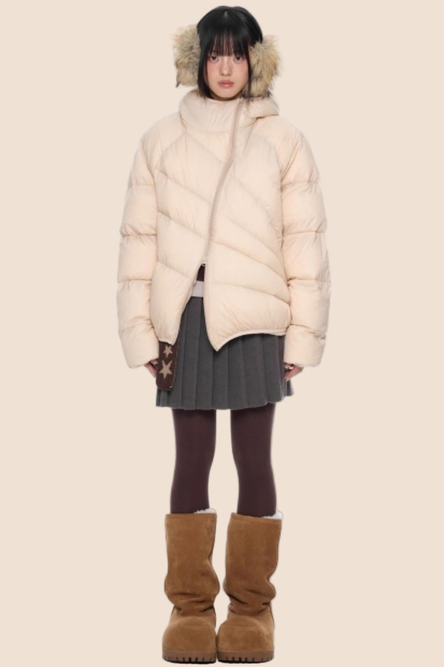 Deconstructed Hooded Down Jacket