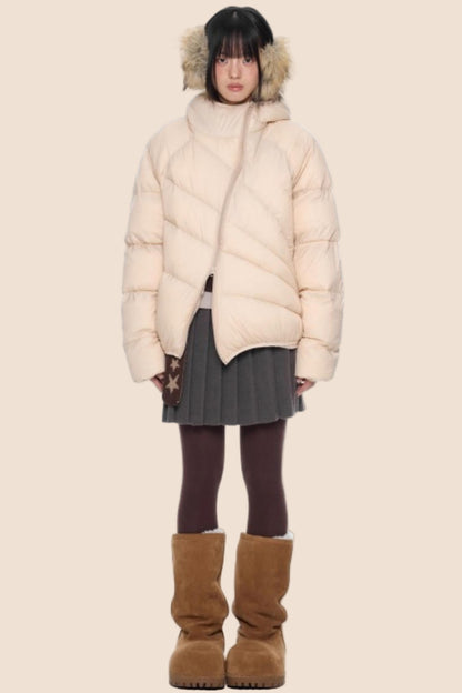 Deconstructed Hooded Down Jacket