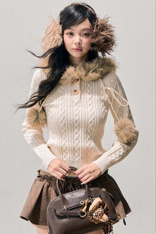 Snowfall Plush Hooded Sweater