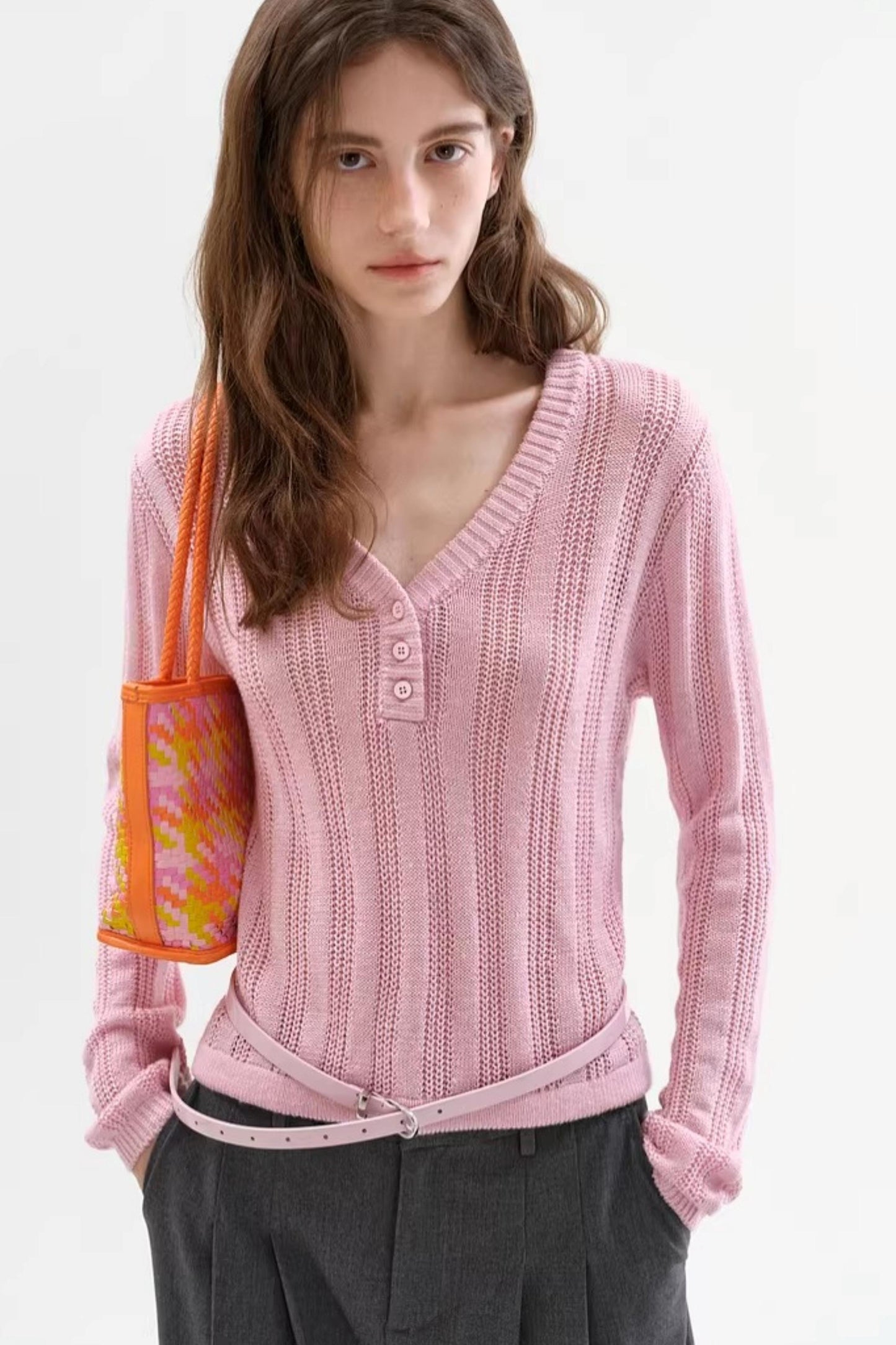 마카롱 컬러 니트 탑