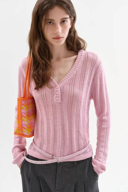 마카롱 컬러 니트 탑