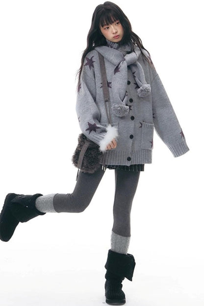 Reversible Star Cardigan Sweater Jacket Set-Up