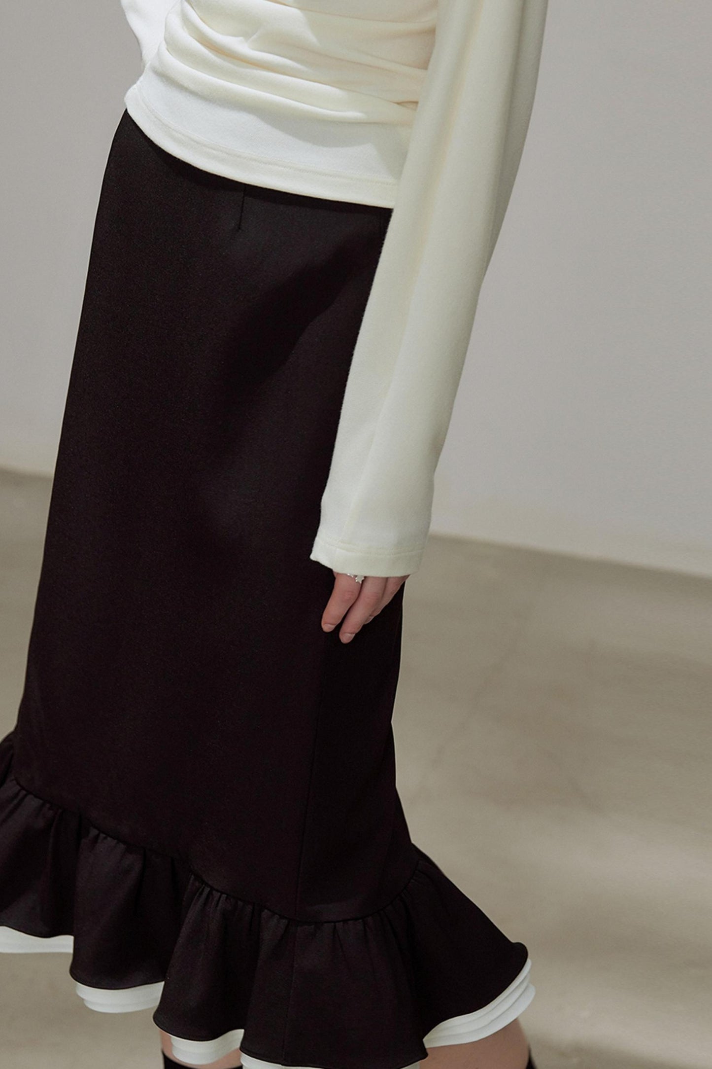 High-Waisted Black Mermaid Skirt