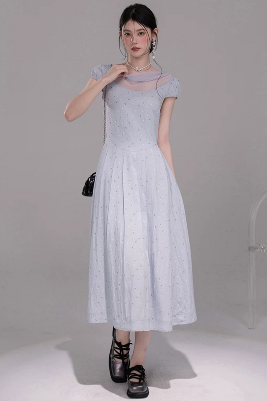 Misty Blue Floral Dress