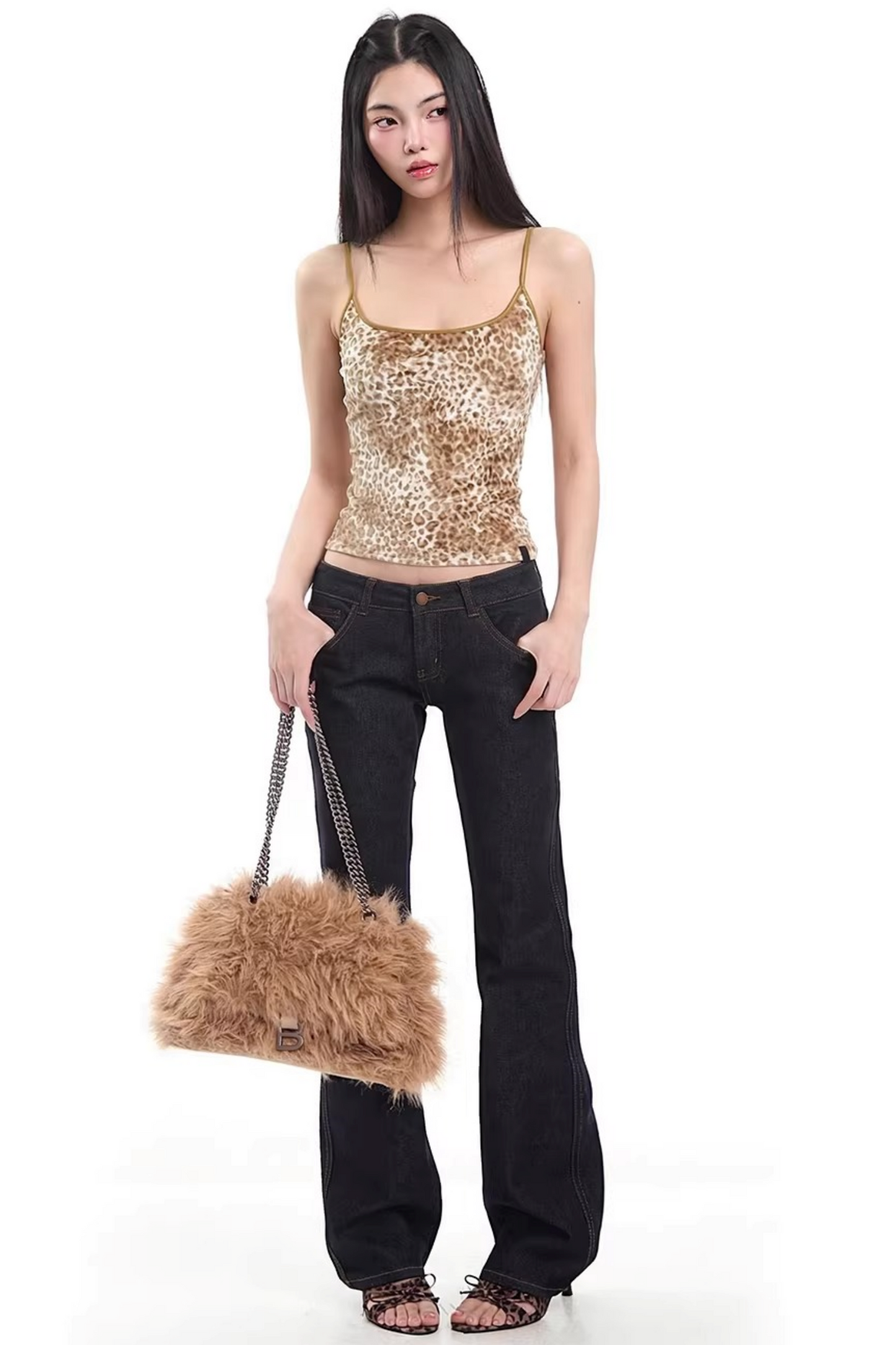 Camisola de terciopelo con estampado de leopardo