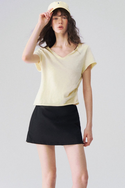 Somesowe Slub Cotton V-Neck T-Shirt