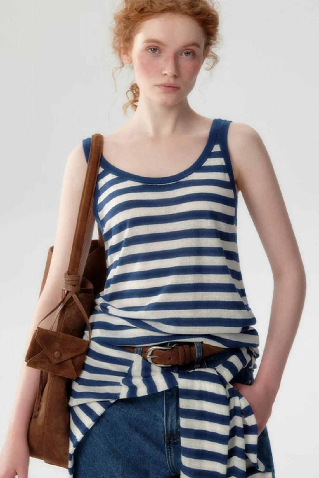 Tencel Knit Striped Two-Piece Set-Up