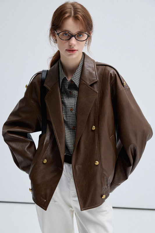 Retro Brown Leather Jacket