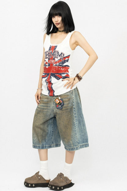 Distressed Denim Shorts