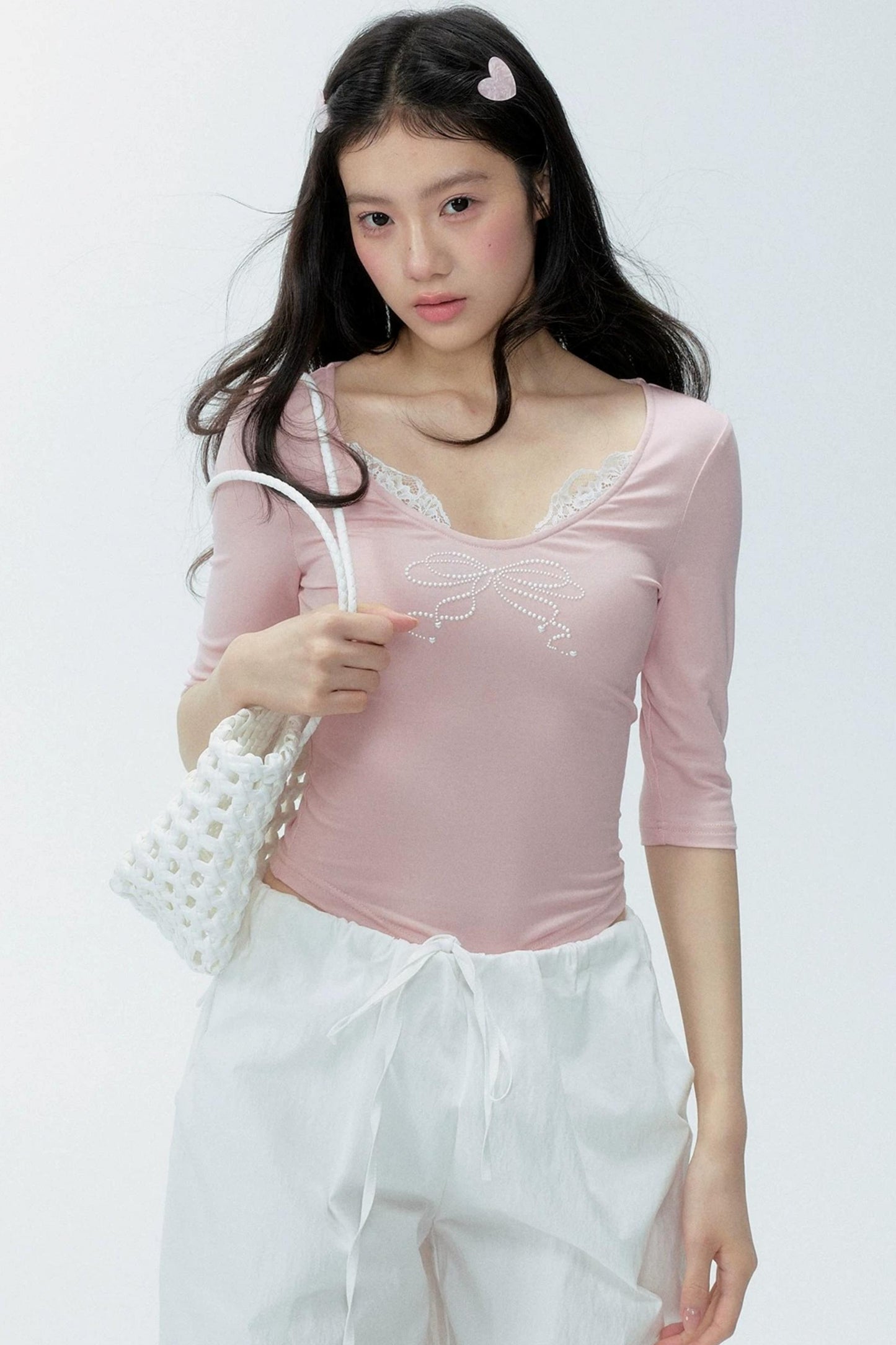 Lace Patchwork Knit Top