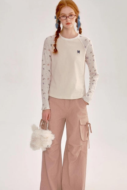 Floral Raglan Sleeve T-Shirt