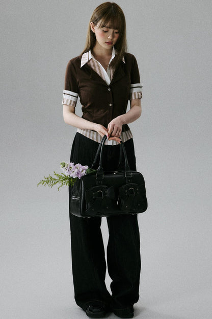 Brownish-Pink Layered Tee