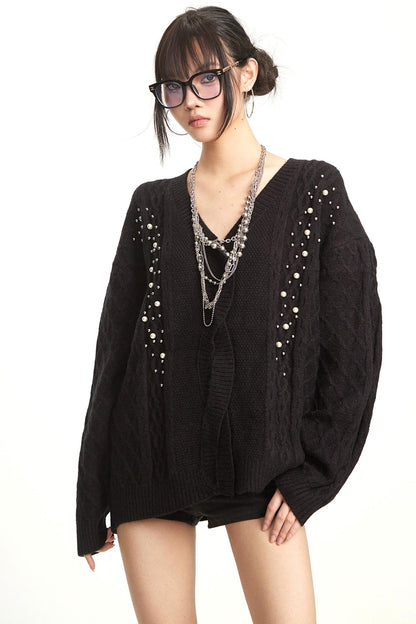 Vintage Gray V-Neck Top