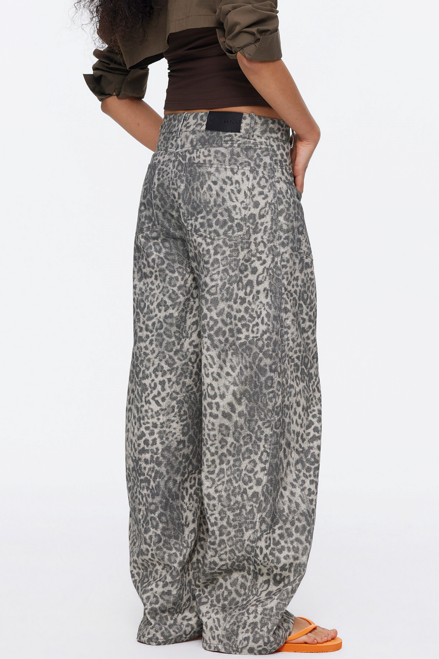 Retro Leopard Print Cotton Pants