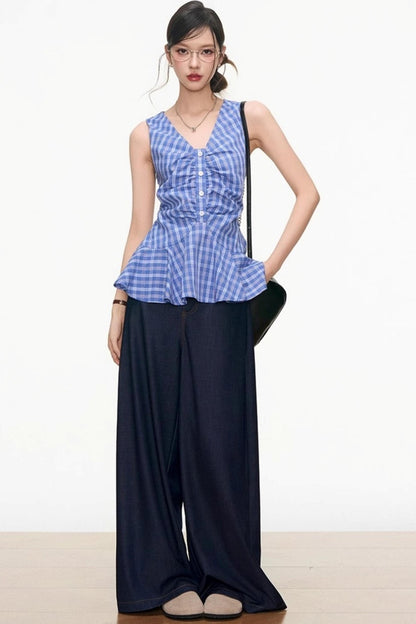 Chic V-Neck Vest Pants Set-Up