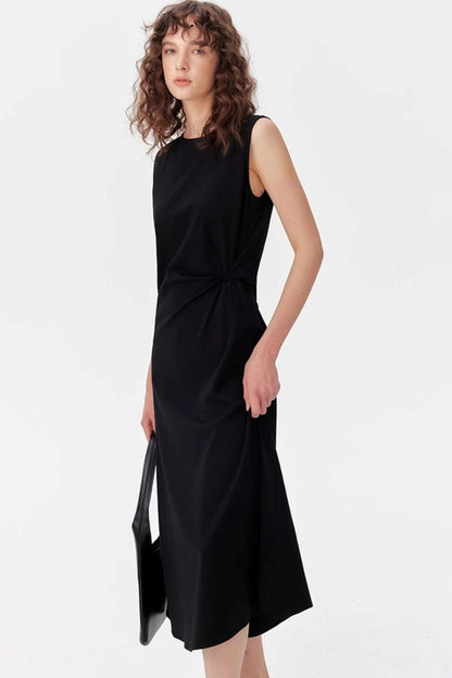 Black Knot Waist Dress