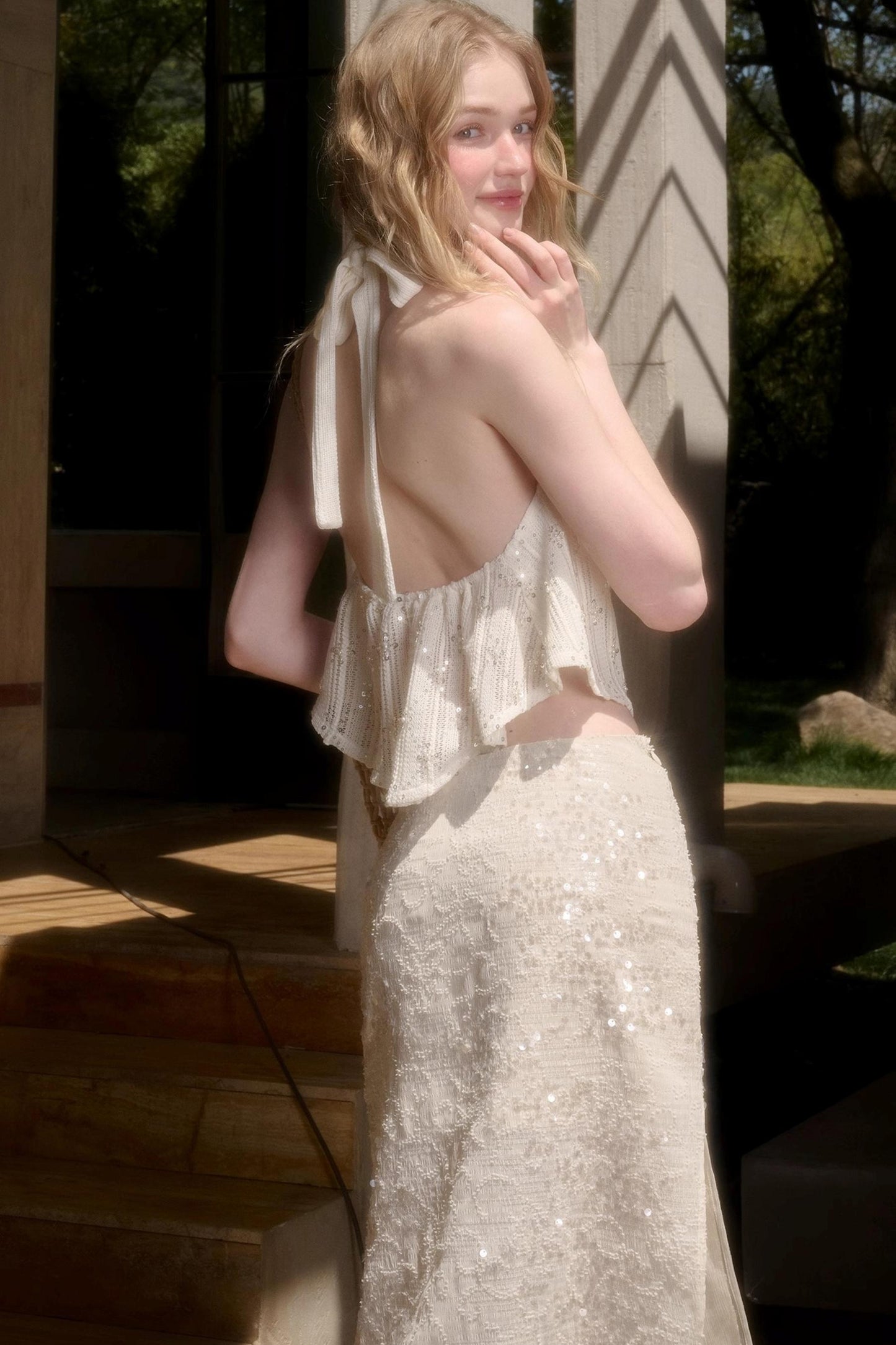 Celestial Slouchy Suit With Knit Skirt Set-Up