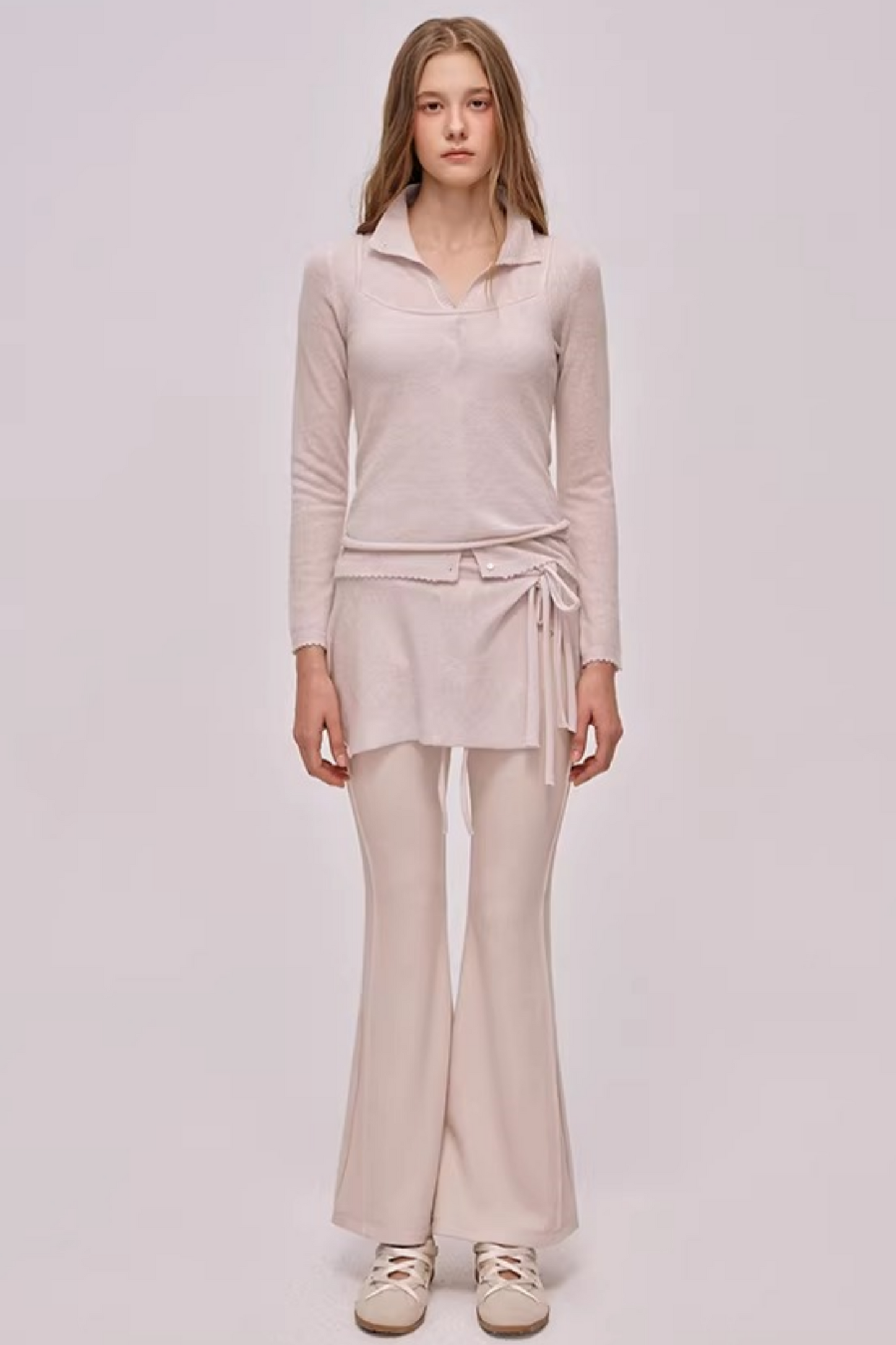High-Waisted Ribbed Flared Pants