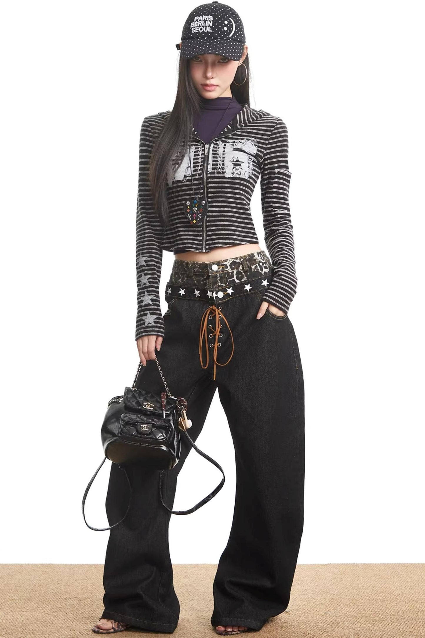 Retro Striped Hooded Sweatshirt