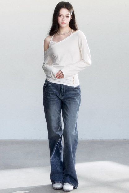 Cloud 러브레터 오프숄더 탑