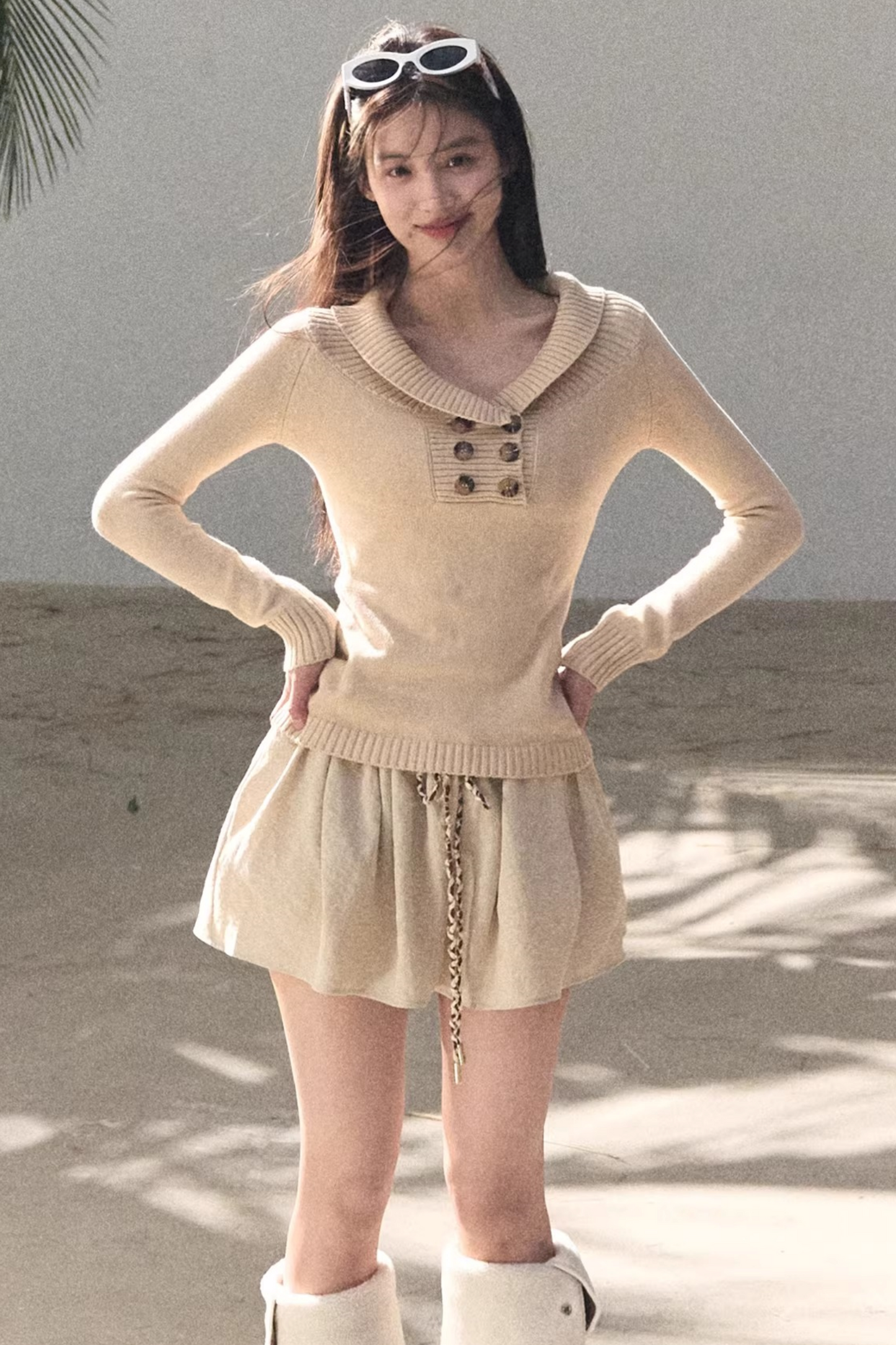 Asymmetrical Cotton Knit Top
