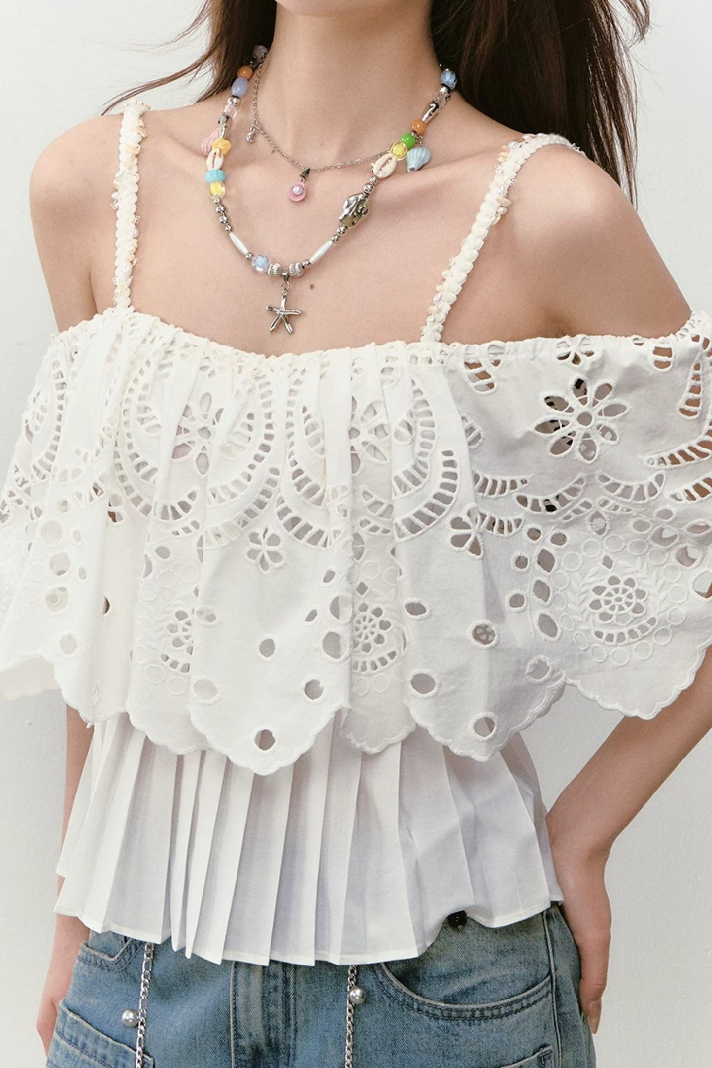 3D Hollow-Out Embroidery Camisole Top