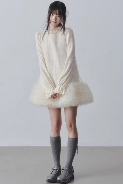 Yunding Coffee Tweed A-Line Dress