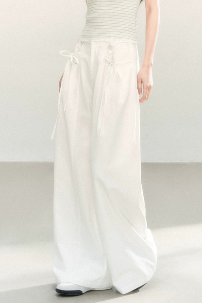 Pantalons à jambes larges avec nœud