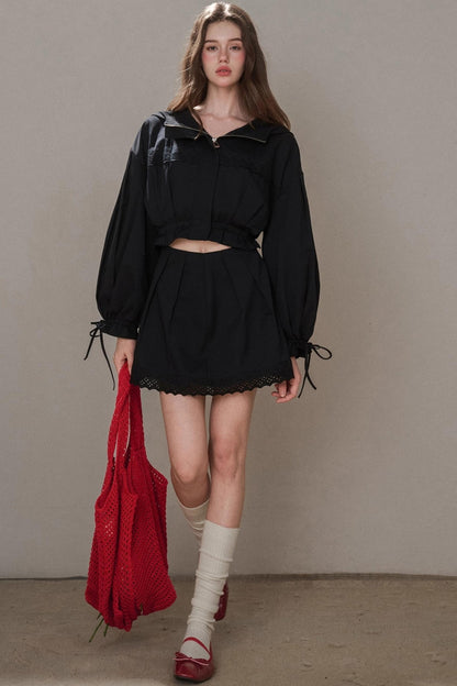 Cotton Trench Coat Set