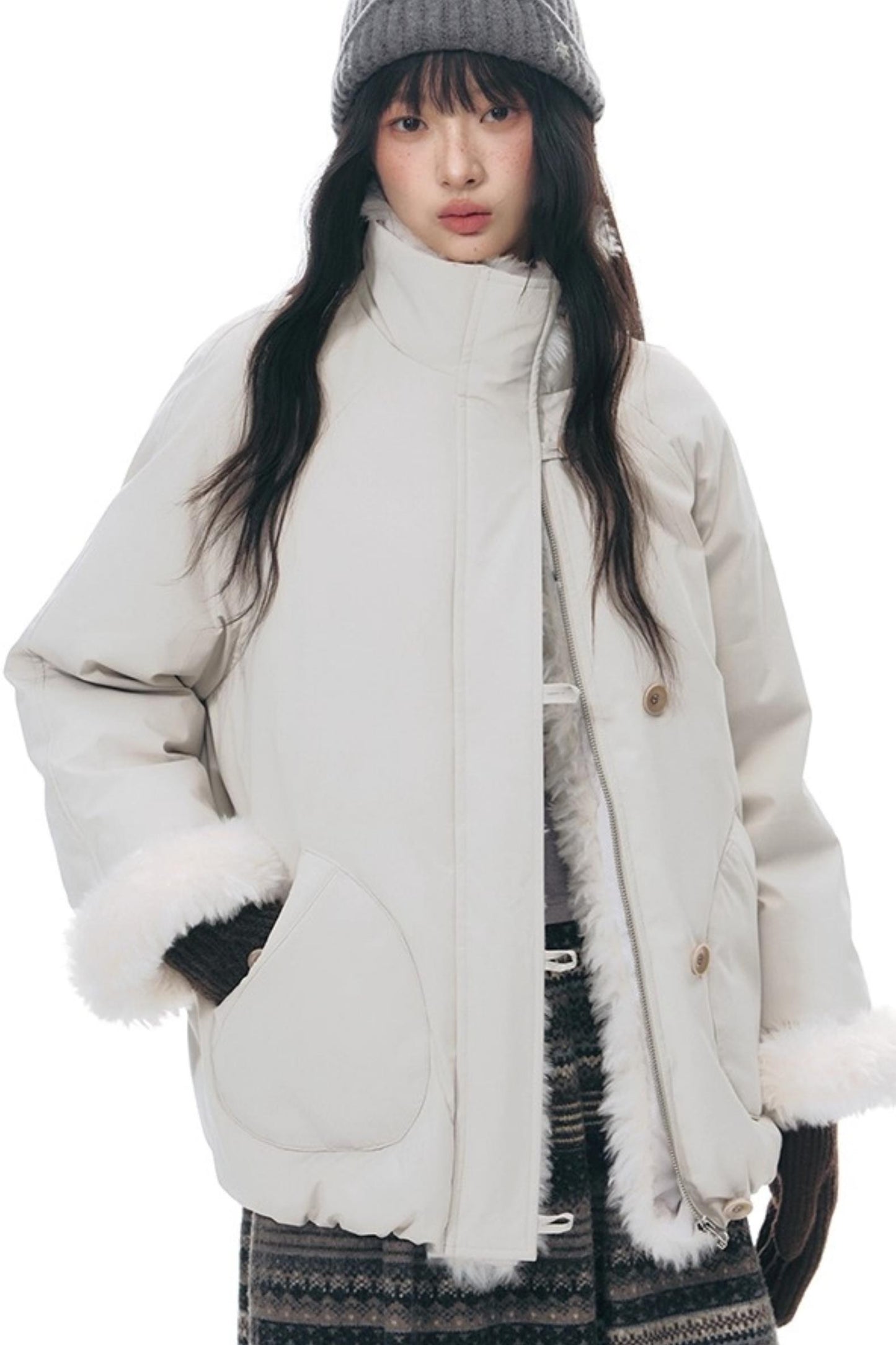Detachable Fur Collar Cotton Jacket