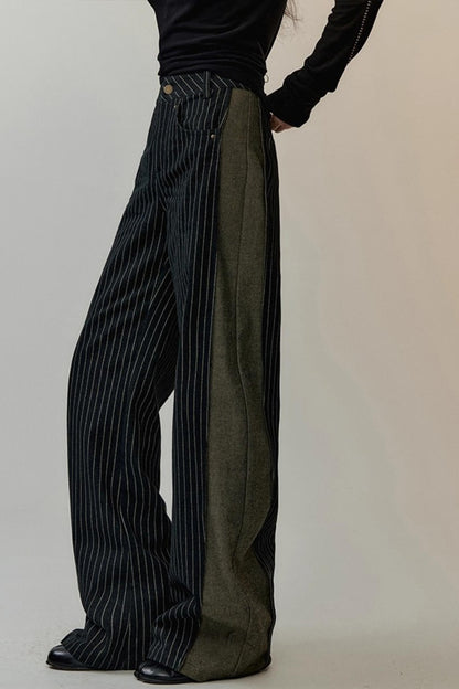 Striped Patchwork Winter Pants
