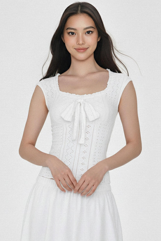 Square Neck Ruffled Vest