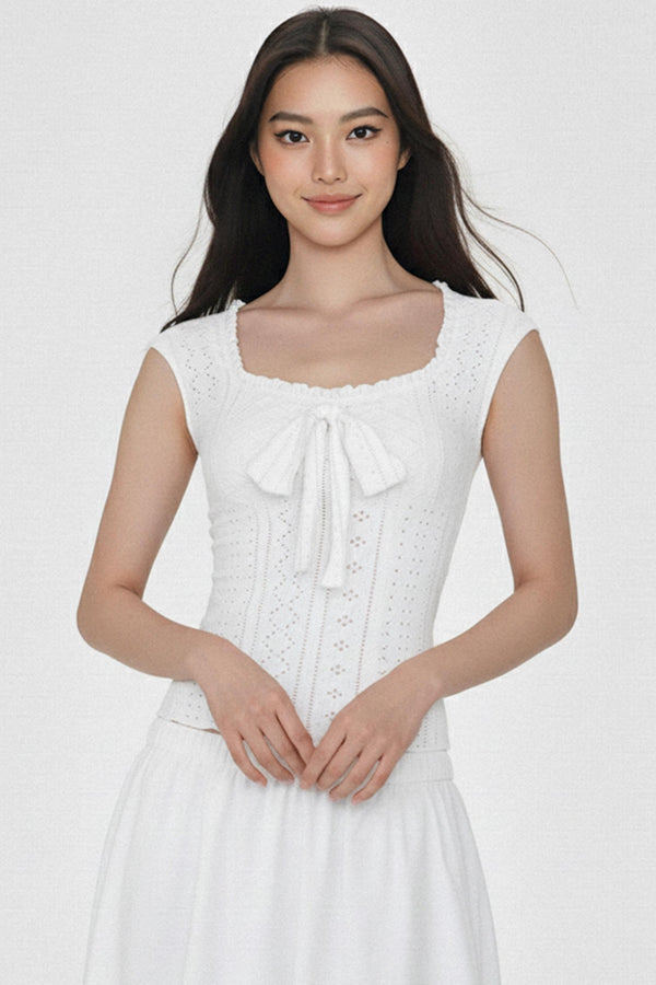 Square Neck Ruffled Vest