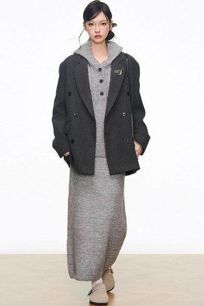 Gray Wool Blazer Set-Up