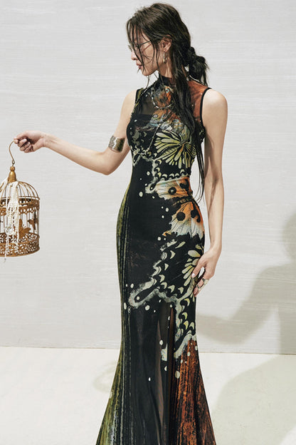 Slit Two-Piece Dress