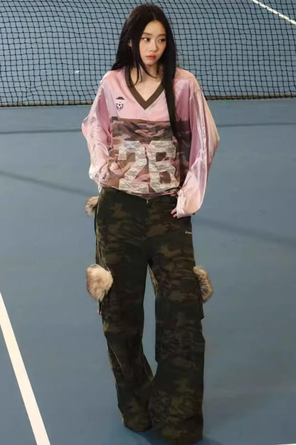 Retro-Cargohose mit Tarnmuster