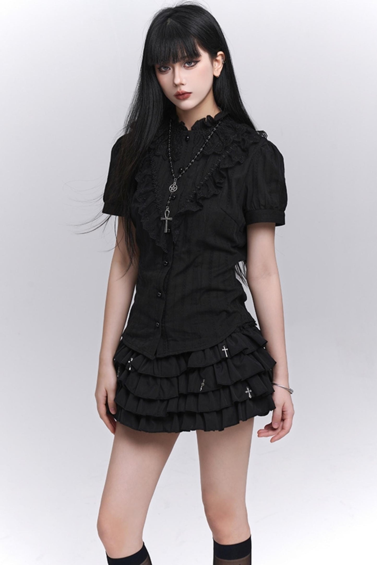 Ghost Lace Black Shirt
