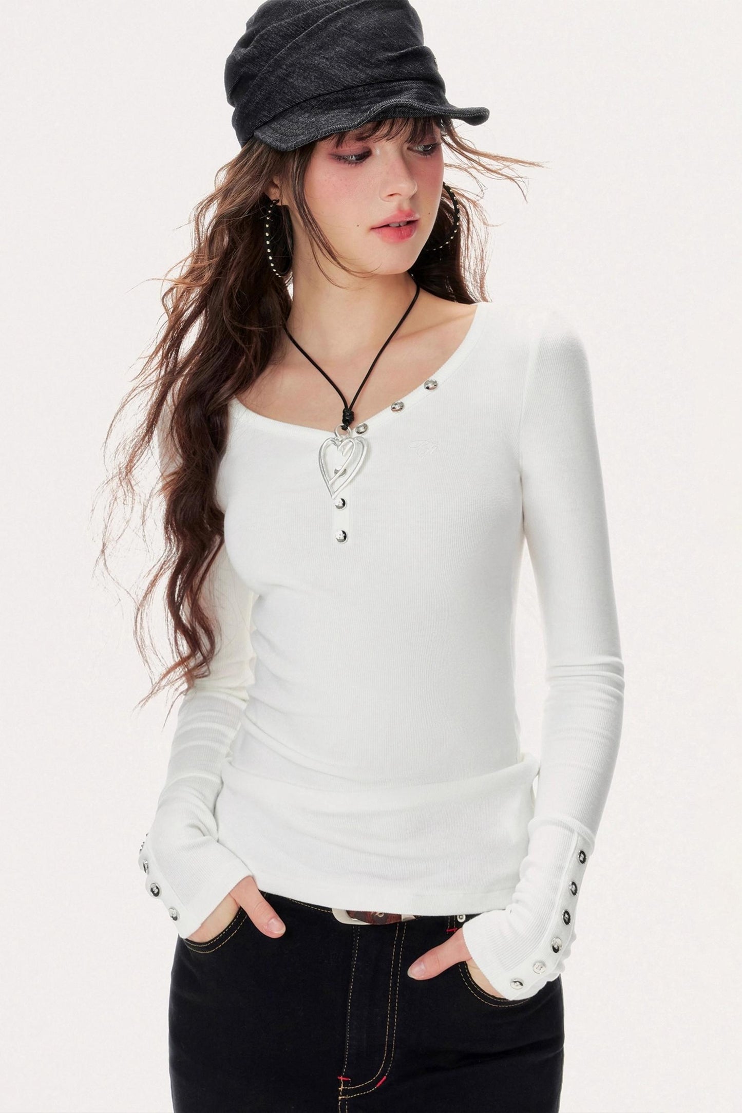 Black-White Knit Sweater