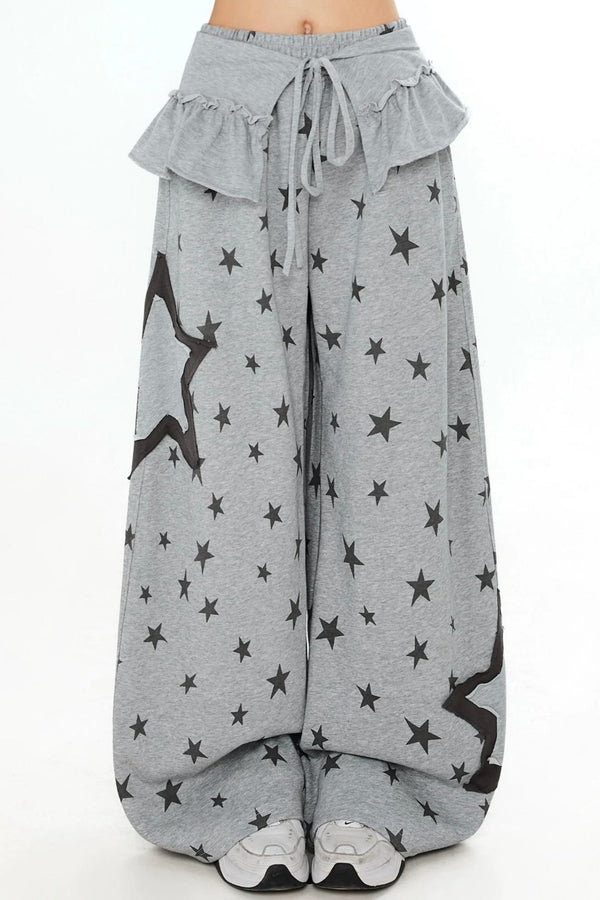 All-Over Star Wide-Leg Pants